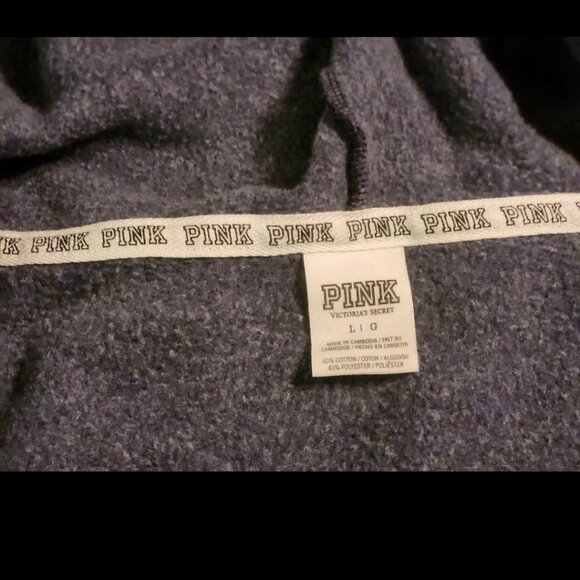 Victoria's Secret LOVE PINK Blue Large Zipper Hoodie Sweater Bundle of (2) w/ Gr - Picture 6 of 12
